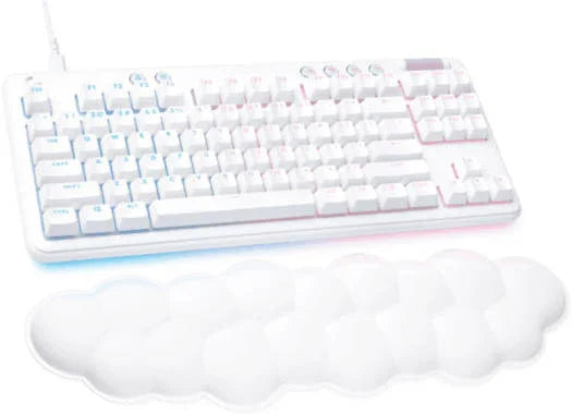Logitech G713 Wired Mechanical Gaming Keyboard, With Lightsync RGB Lighting, Tactile Switches (GX Brown), Palm Rest, 87 Key Tenkeyless, Detachable Cable, English Layout, White Mist - eBuy UAE